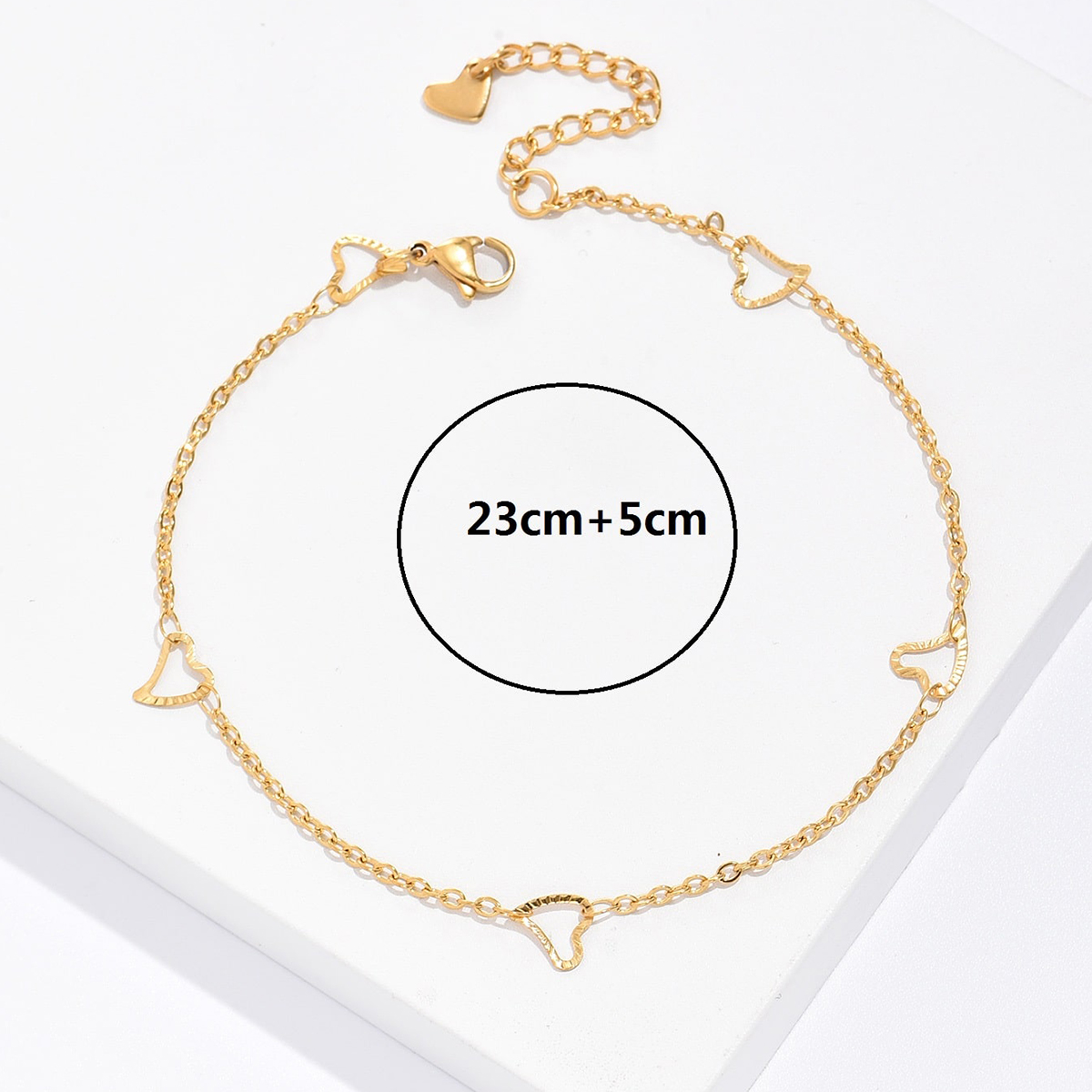 Fashion Heart 201 Stainless Steel Plating Hollow Out 18K Gold Plated Unisex Anklet display picture 3