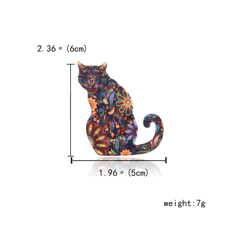 Fashion Ornament Cute Printed Cat Acrylic Brooch Three Set display picture 1