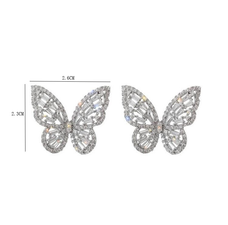 Elegante Mariposa Aleación Embutido Diamantes De Imitación Artificiales Pendientes 1 Juego display picture 9