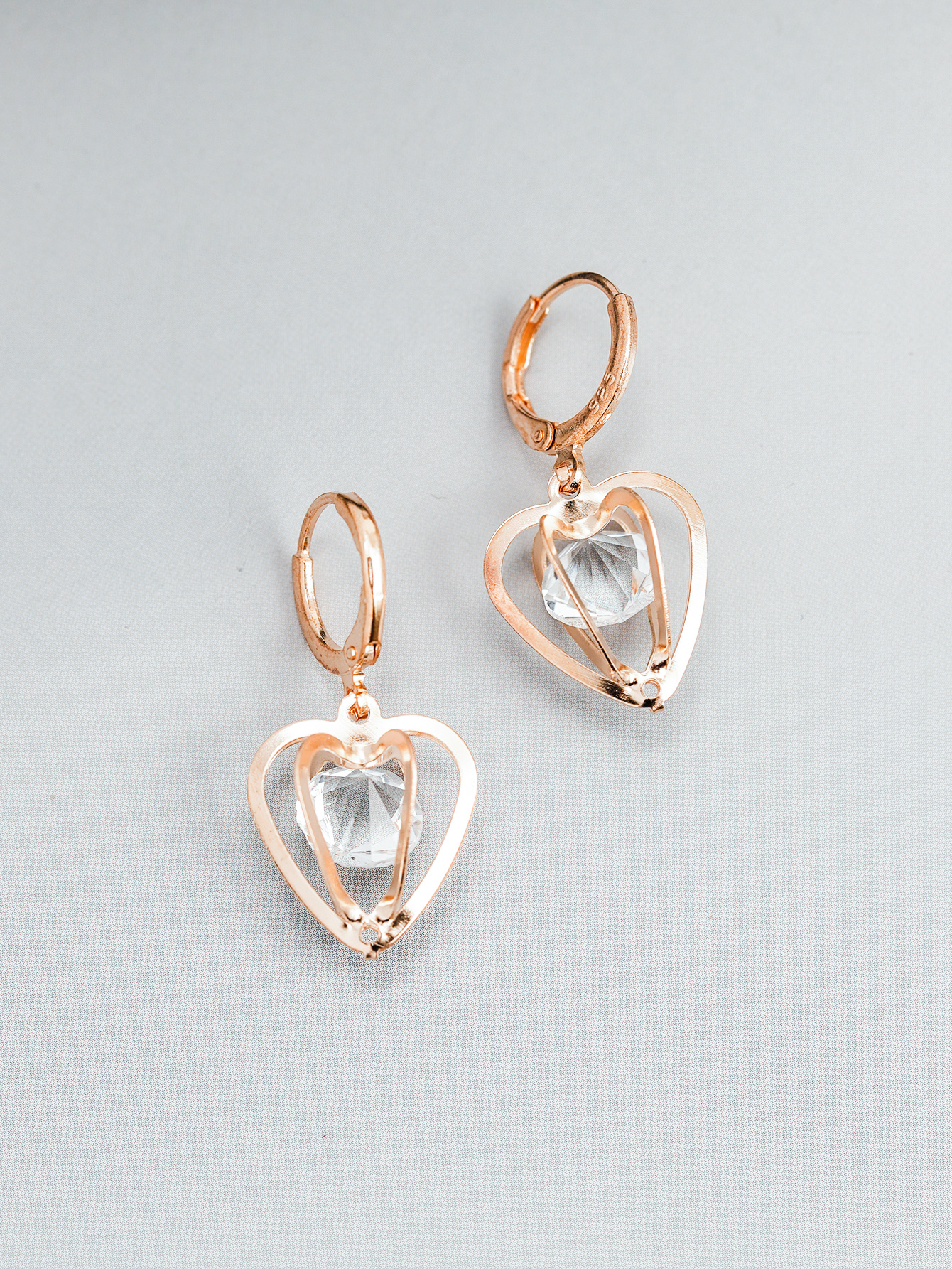 Elegant Heart Shape Alloy Artificial Rhinestones Earrings display picture 4