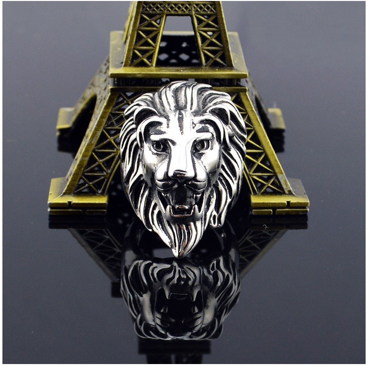 Retro Fashion Simple Geometric Lion's Head Shape Men Alloy Ring display picture 2