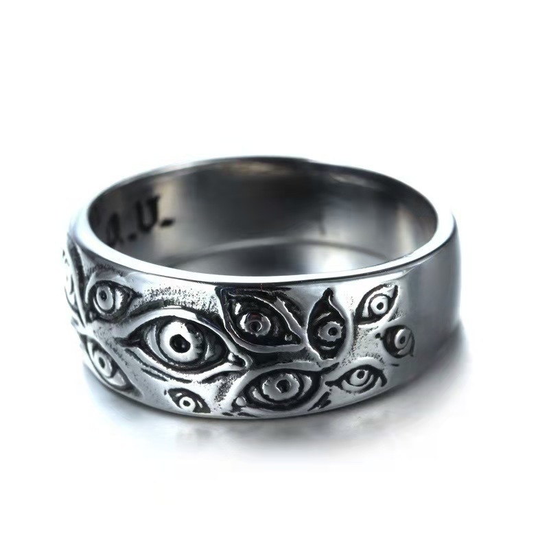 New Fashion Geometric Devil Eye Hip Hop Alloy Ring display picture 7