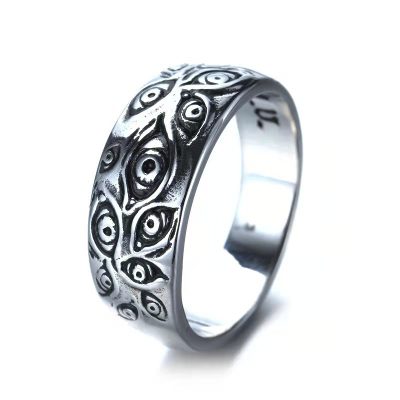 New Fashion Geometric Devil Eye Hip Hop Alloy Ring display picture 8