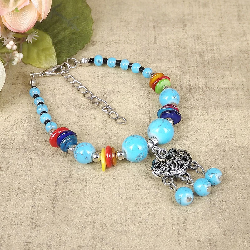 Ethnic Style Color Shell Glass Colorful Beads Wristband Bracelet display picture 2
