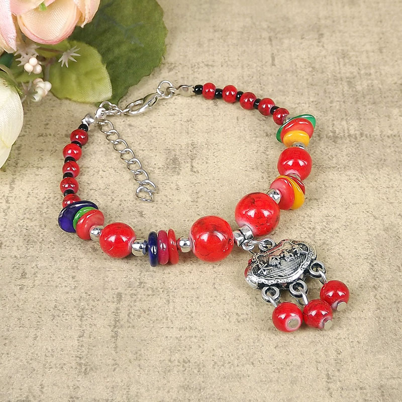 Ethnic Style Color Shell Glass Colorful Beads Wristband Bracelet display picture 3