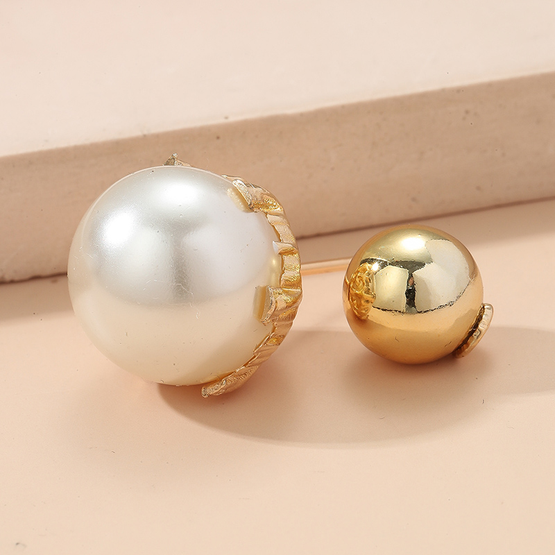 Fashion Simple Geometric Pin Double-headed Pearl Alloy Brooch display picture 5