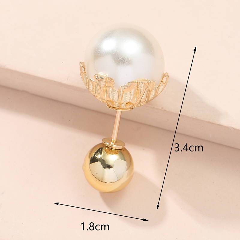 Fashion Simple Geometric Pin Double-headed Pearl Alloy Brooch display picture 6