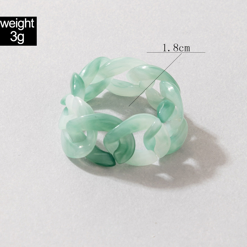 Retro Resin Geometric Ring Daily display picture 1