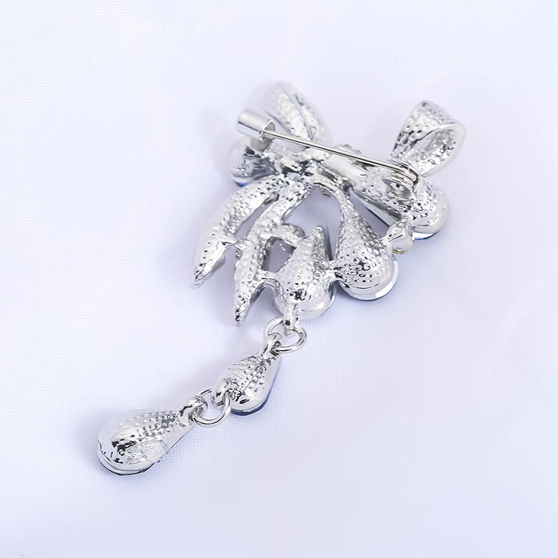 Mode Élégante Cristal Strass Incrusté Goutte D'eau Pendentif Arc Broche display picture 9