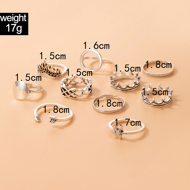 Women's Retro Geometric Starfish Crown Alloy Ring display picture 1