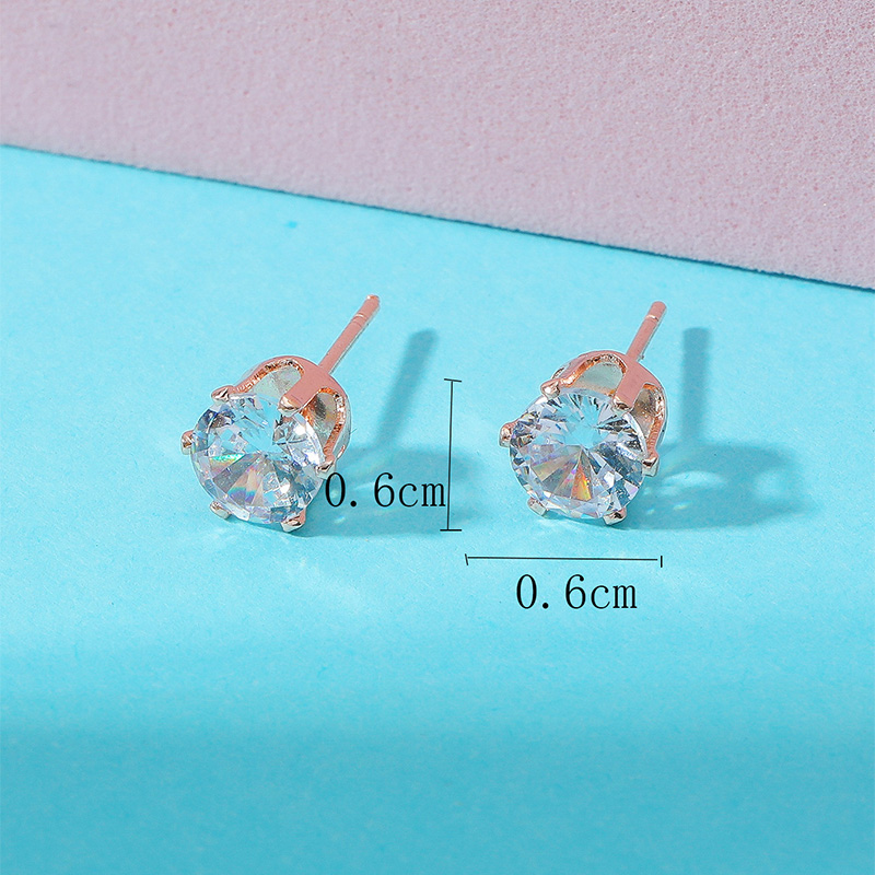 Fashion Simple Shining Crystal Zircon Inlaid Stud Earrings Wholesale display picture 1