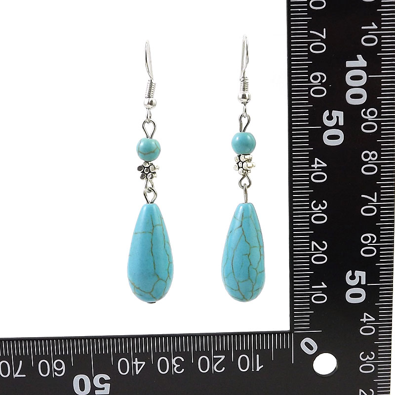 Bohemian Ethnic Style Vintage Fashion Turquoise Earrings display picture 3