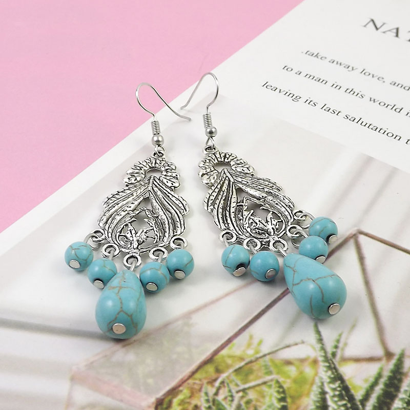 Ethnic Style Classical Retro Turquoise Earrings display picture 1