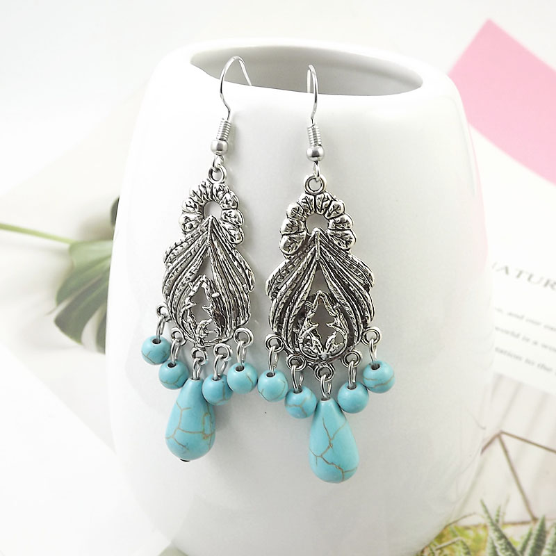 Ethnic Style Classical Retro Turquoise Earrings display picture 2