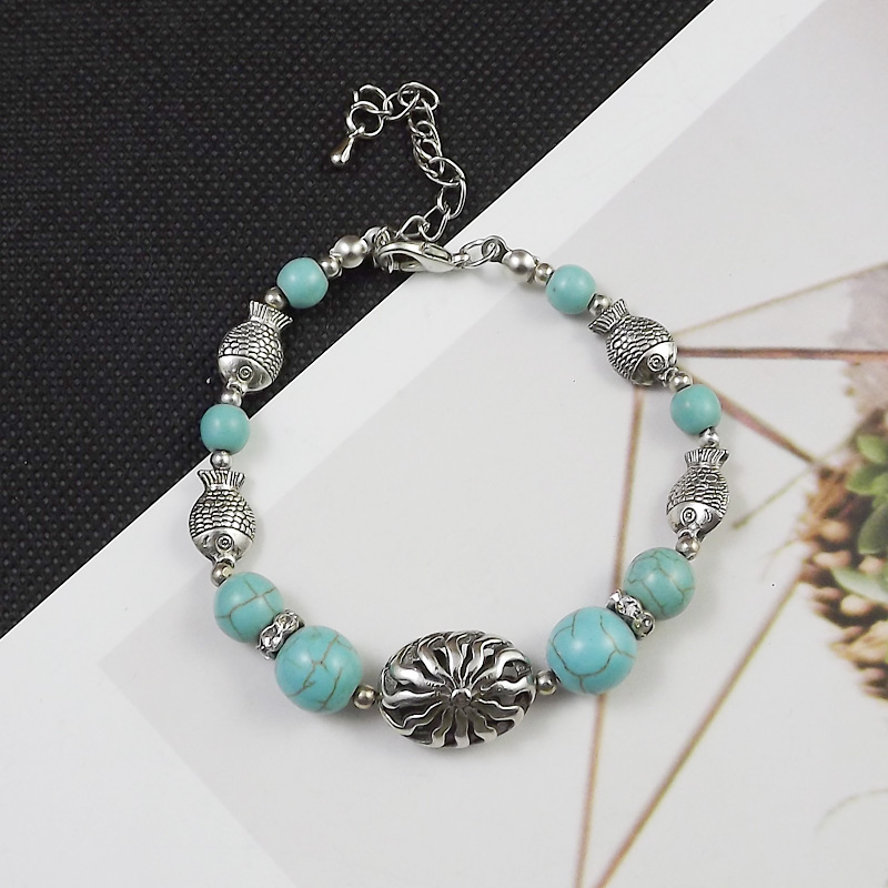 Bohemian Ethnic Style Ornament Turquoise Bracelet display picture 2