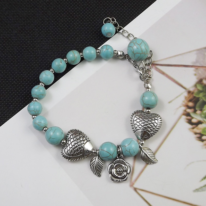 Bohemian Ethnic Style Ornament Turquoise Bracelet display picture 5