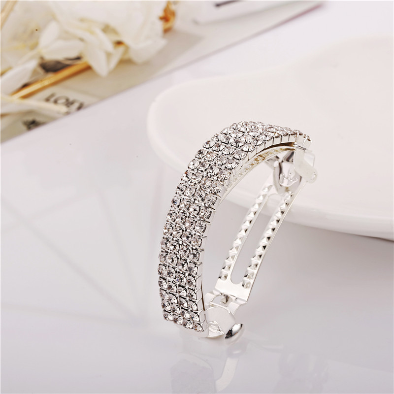 Fashion Simple Semi-circle Full Inlaid Rhinestone Barrettes display picture 1