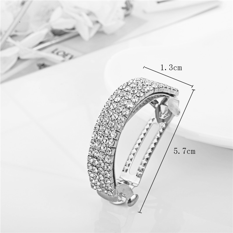 Fashion Simple Semi-circle Full Inlaid Rhinestone Barrettes display picture 4