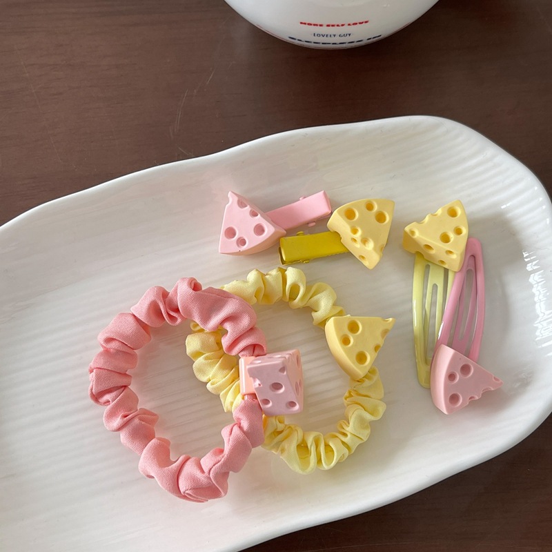 Fashion Cute Candy Color Cheese Barrettes Hair Rope Set Hair Accessories display picture 2