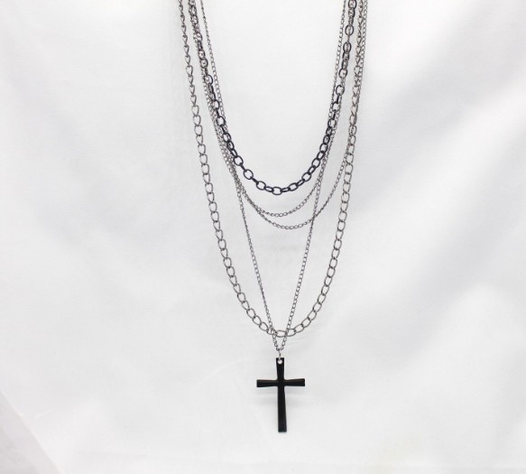 Fashion Simple Multi-layer Chain Cross Pendant Alloy Necklace display picture 5