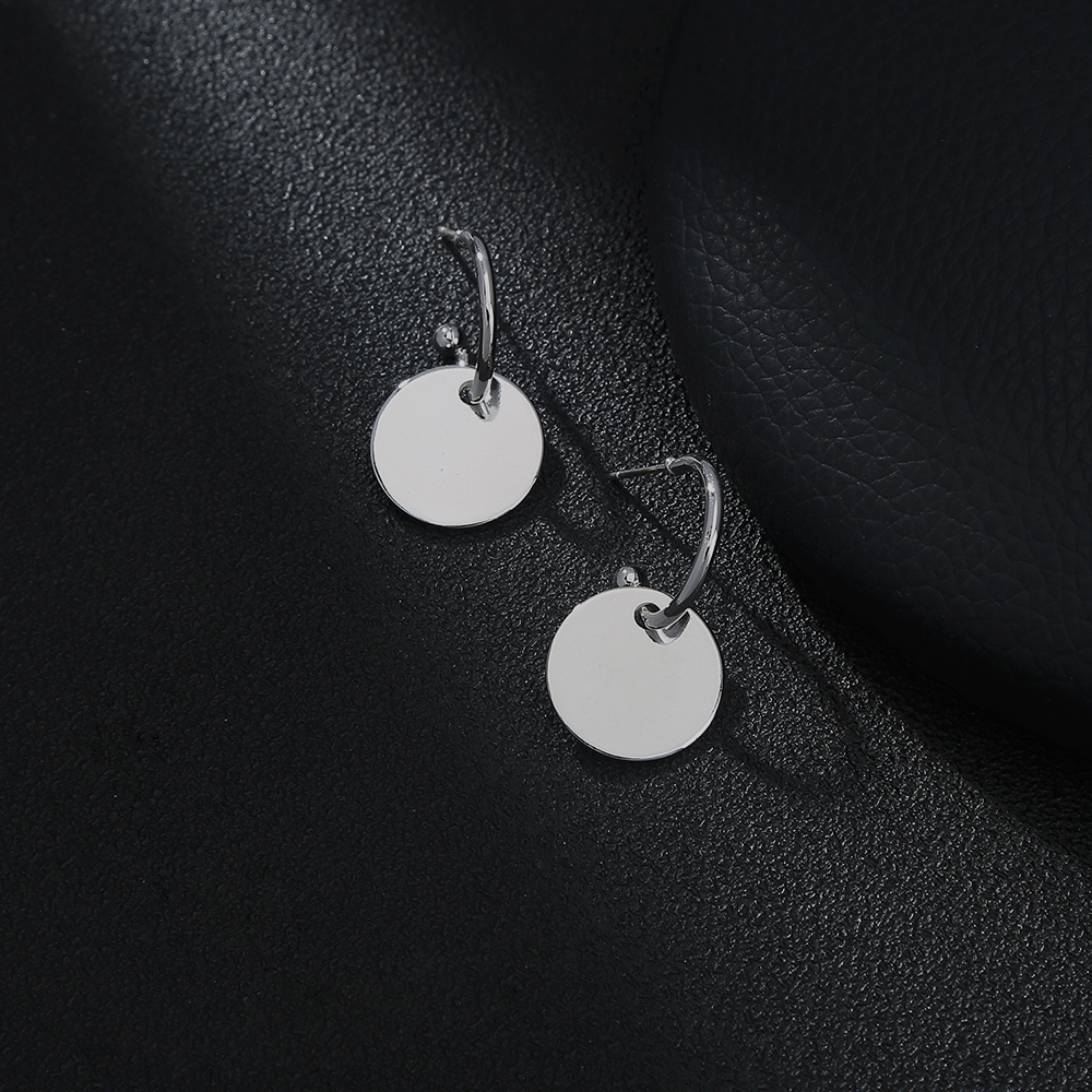 Fashion Simple Metal Wafer S925 C-shaped Silver Earrings display picture 5