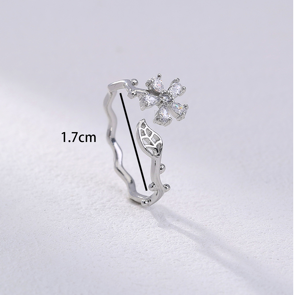 Retro Style Wedding Modern Style Copper Flowers Ring Holiday Anniversary Celebration Dating Zircon Copper Rings display picture 1