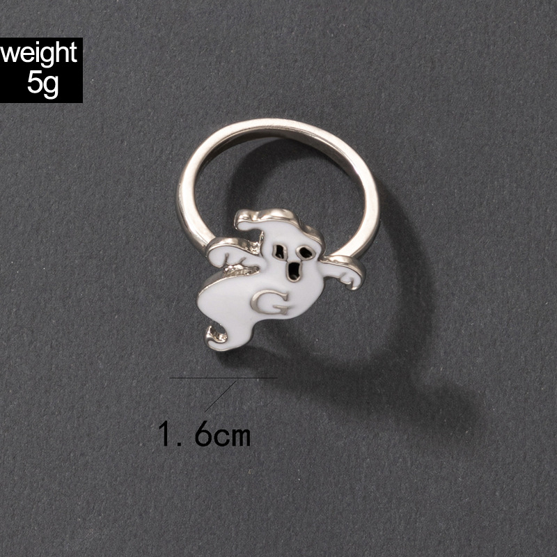 Cute Funny Alloy Halloween Pattern Ghost Ring Festival Copper Rings display picture 1