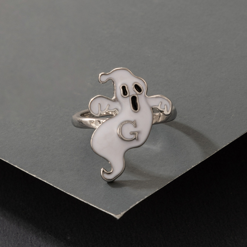 Cute Funny Alloy Halloween Pattern Ghost Ring Festival Copper Rings display picture 2