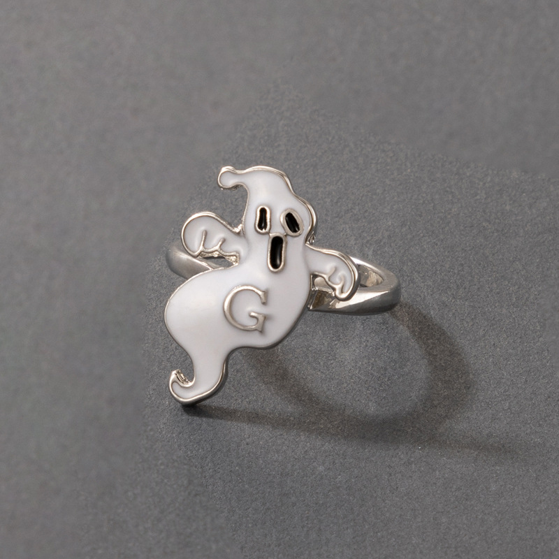 Cute Funny Alloy Halloween Pattern Ghost Ring Festival Copper Rings display picture 4