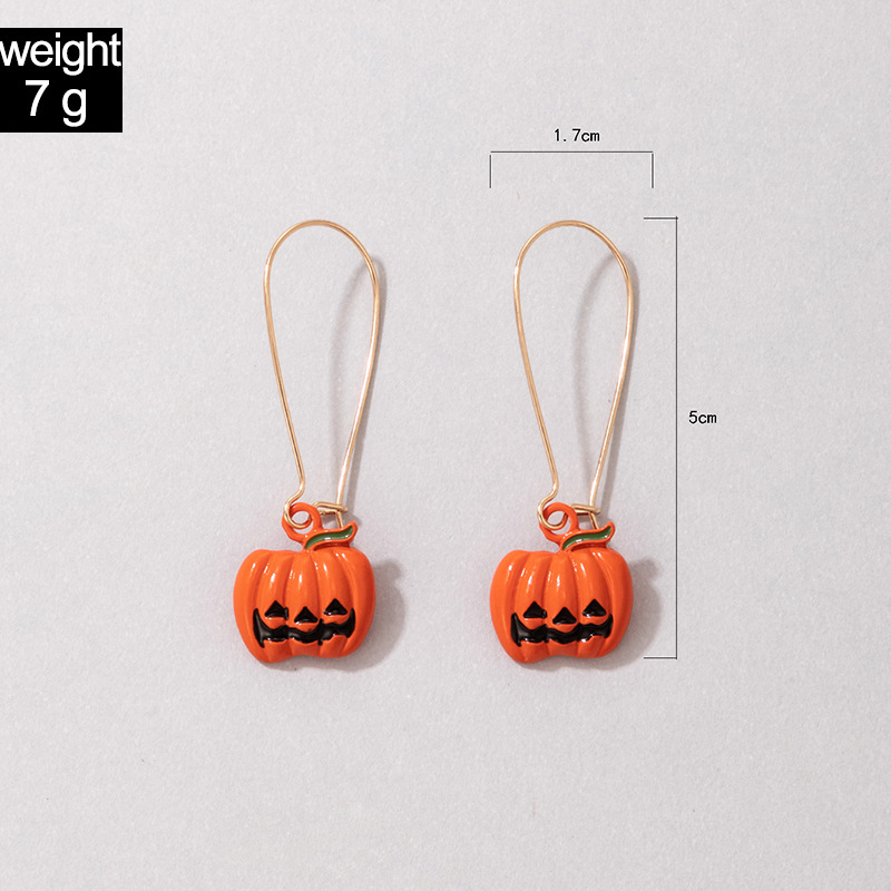 Fashion Ornament Halloween Pumpkin Grimace Ear Hook Irregular Alloy Earrings display picture 1