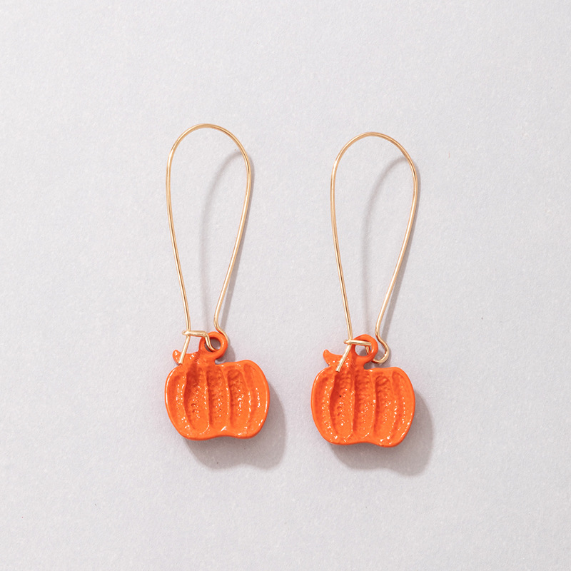 Fashion Ornament Halloween Pumpkin Grimace Ear Hook Irregular Alloy Earrings display picture 6