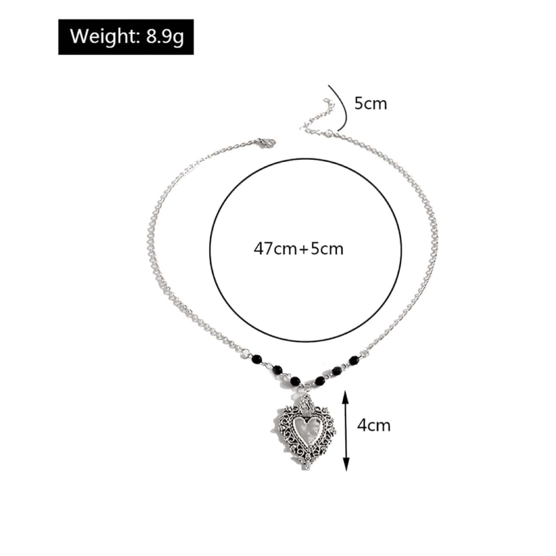Fashion Ornament Retro Geometric Heart Shaped Pendant Necklace display picture 1