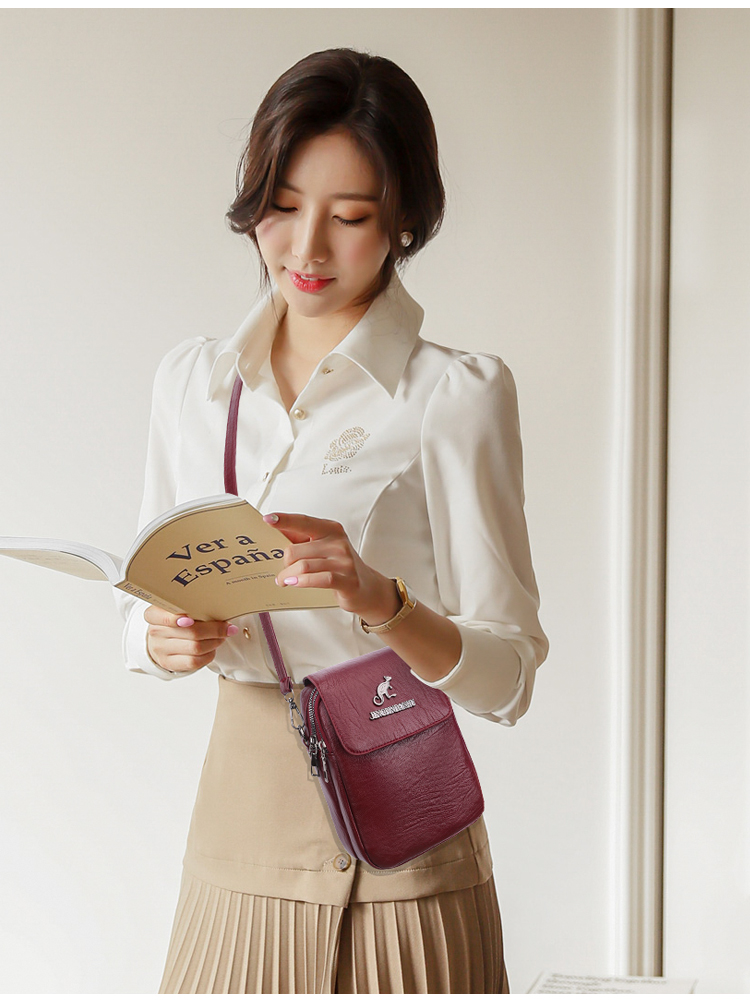 Women Bag 2022 New Fashion Soft Leather Portable Crossbody Shoulder Bag display picture 4