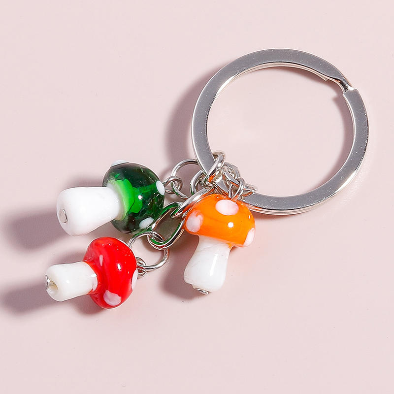 Fashion Multicolor Small Mushroom Keychain Cartoon Resin Pendant display picture 3