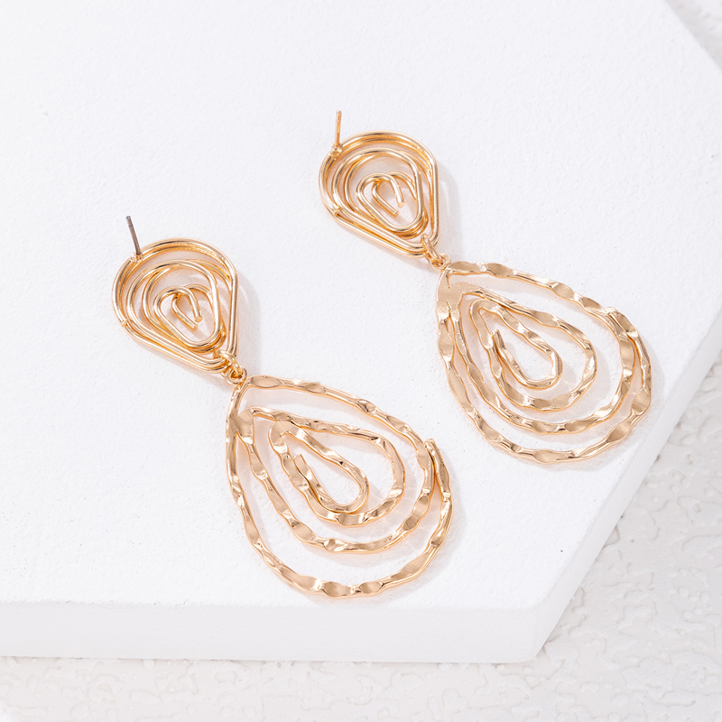 Fashion Simple Geometric Triangle Spiral Hollowed Drop Shape Alloy Earrings display picture 4
