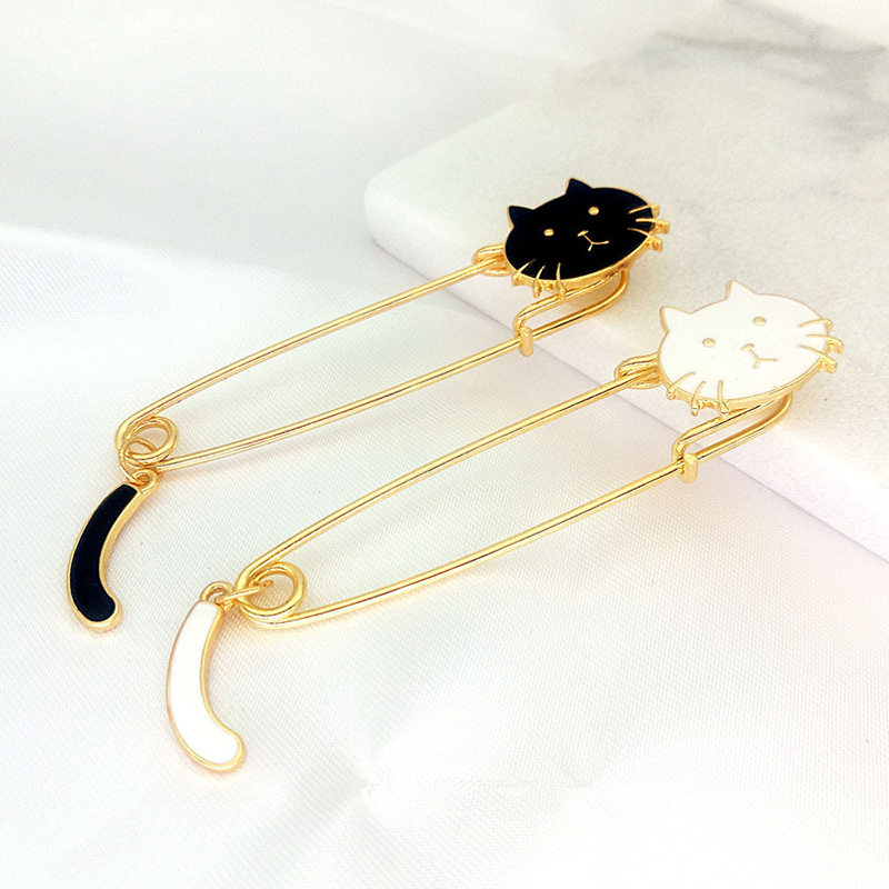 Fashion Popular Solid Color Cute Dripping Oil Kitty Brooch display picture 2
