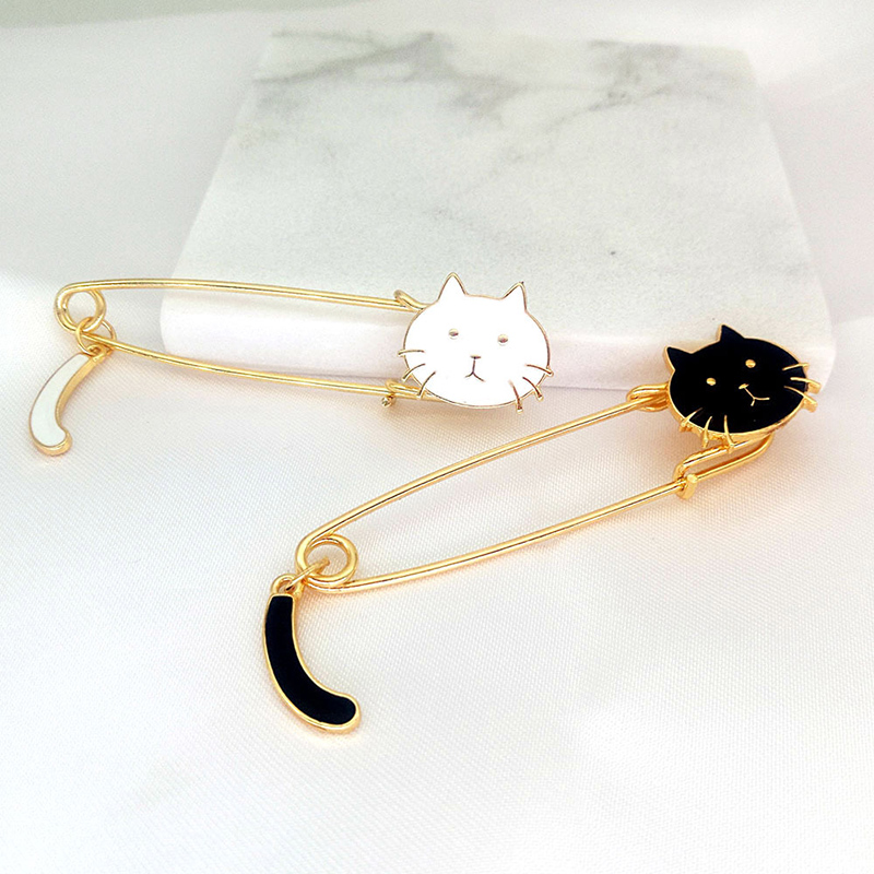 Fashion Popular Solid Color Cute Dripping Oil Kitty Brooch display picture 5