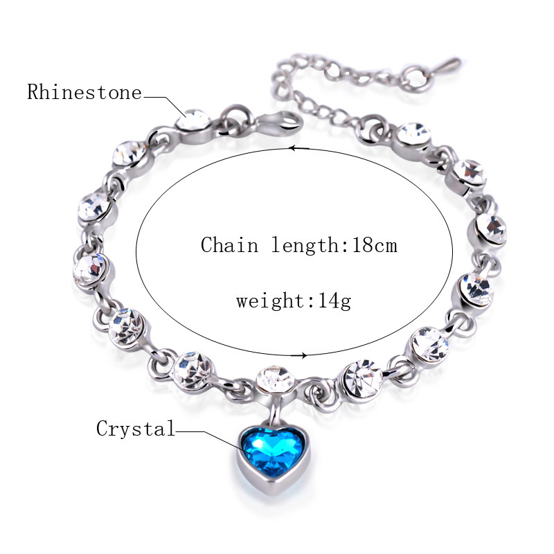 New Fashion Heart Shape Decor Rhinestone Inlaid Bracelet display picture 1
