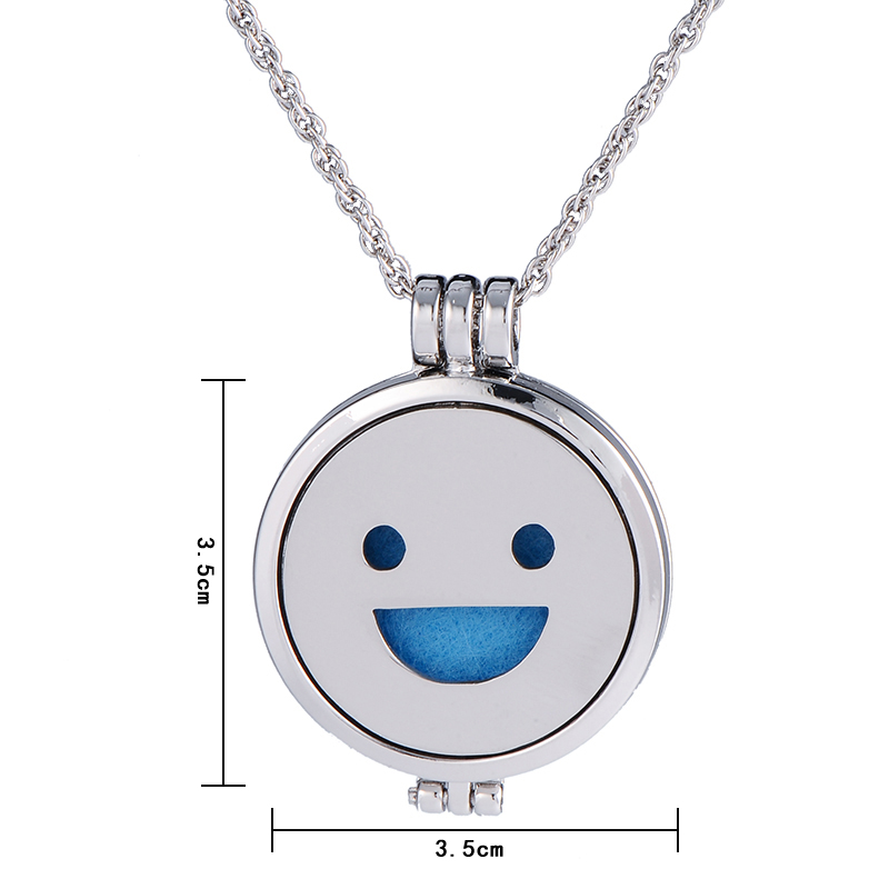 Long Alloy Aromatherapy Chain Handmade Diy Smile Pendant Luminous Necklace display picture 5