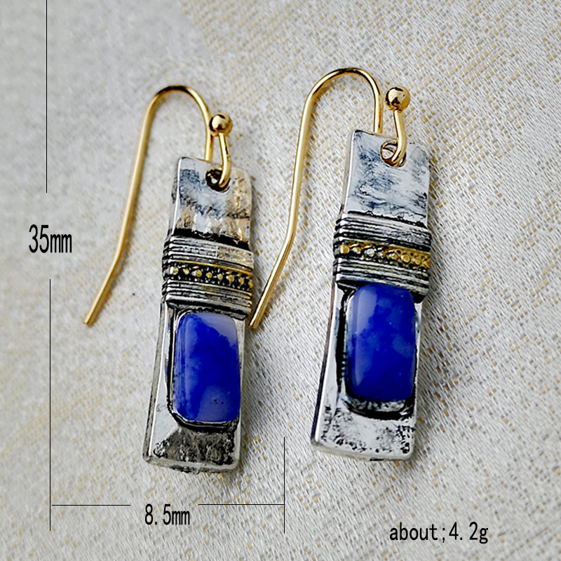 Creative Solid Color Handmade Natural Stone Inlaid Earrings display picture 1