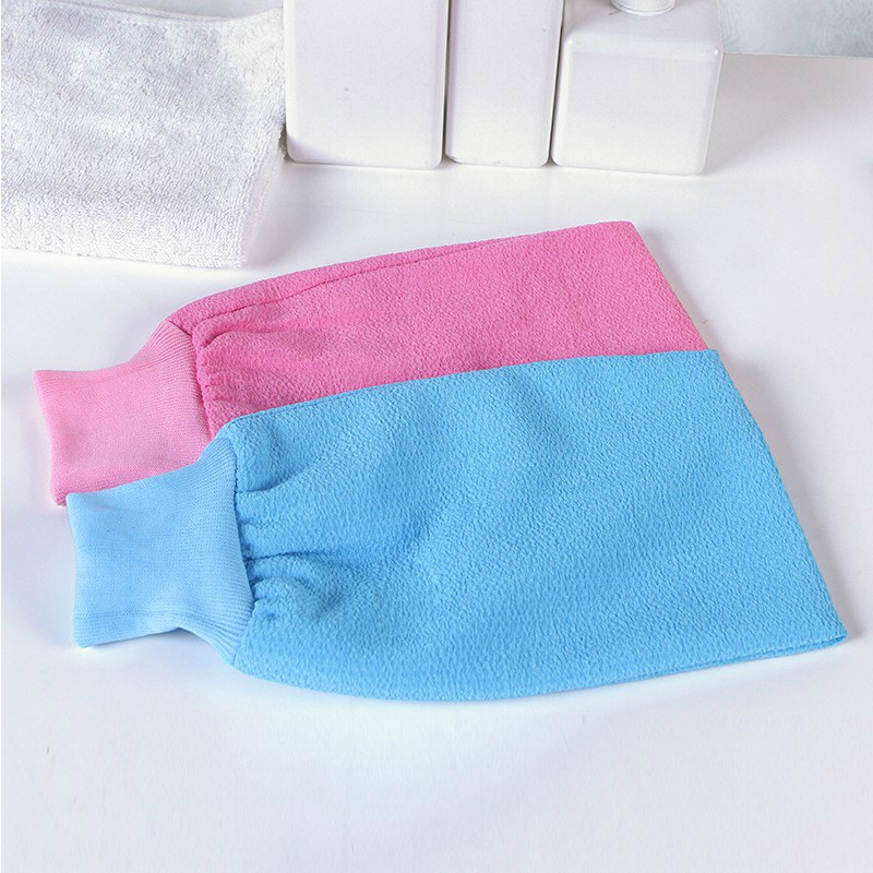 Household Bath Towel Double-sided Thickened Gloves Random Color display picture 1