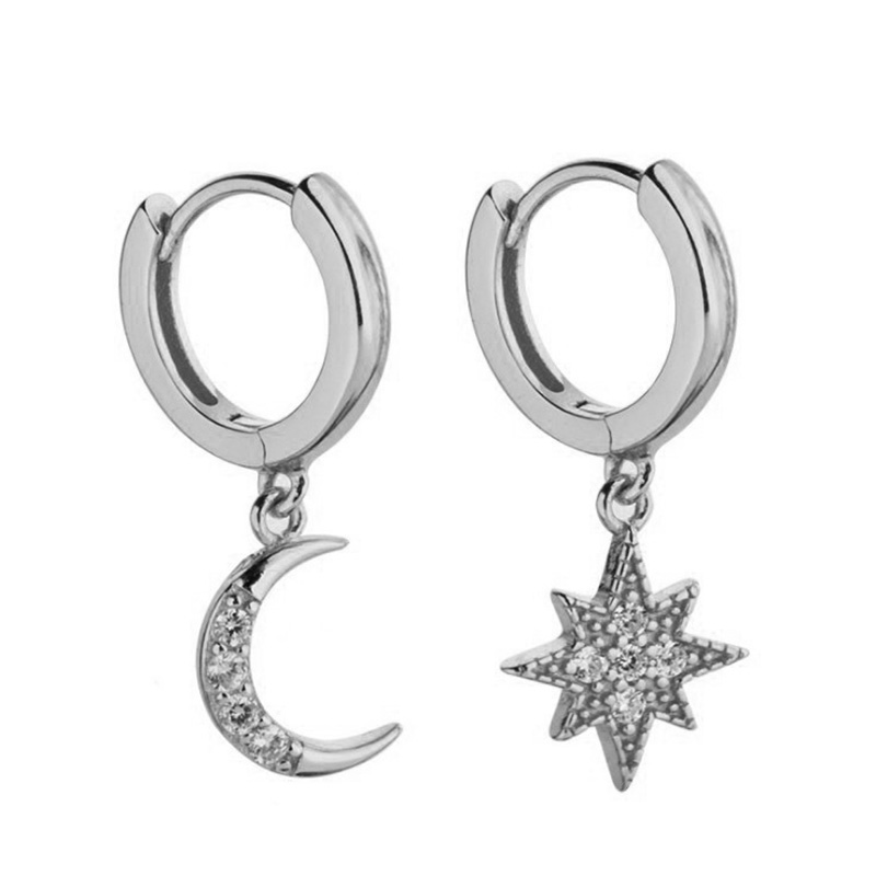 Fashion Alloy Star Moon Earrings Daily Plating Rhinestone Drop Earrings 1 Set display picture 2