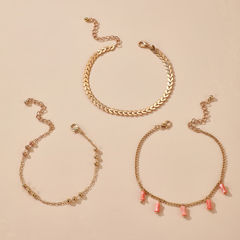 Simple Mode Rose Résine Pendentif Trois-couche Perles Rondes En Alliage Cheville display picture 4