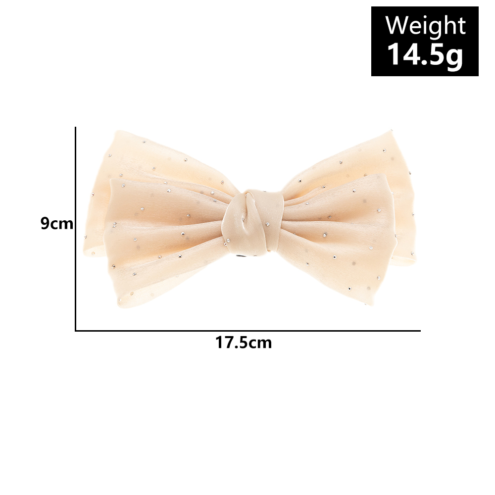 Simple Style Solid Color Headwear Inlaid Rhinestone Bow Shape Hairpin display picture 2