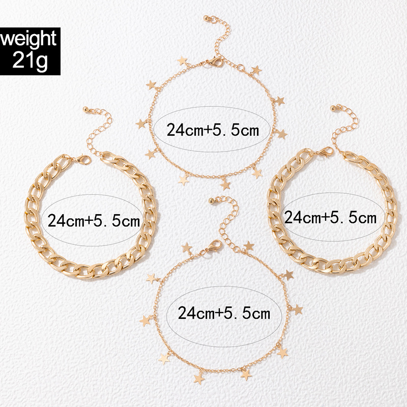 Fashion Simple Geometric Ornament Star Four-layer Geometric Alloy Anklet display picture 1
