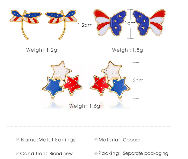 Simple Style Butterfly Copper Earrings Ear Studs display picture 2
