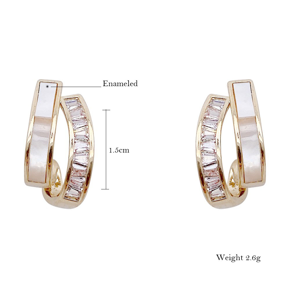 Fashion Alloy Geometric Earrings Shopping Electroplating Enamel Hoop Earrings As Picture display picture 1