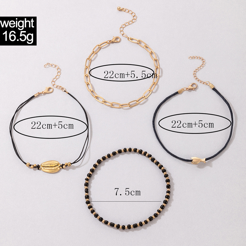 Fashion Alloy Geometric Pattern Shell Fish Anklet Daily display picture 1