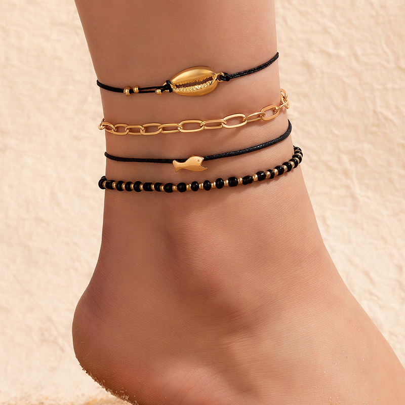 Fashion Alloy Geometric Pattern Shell Fish Anklet Daily display picture 2