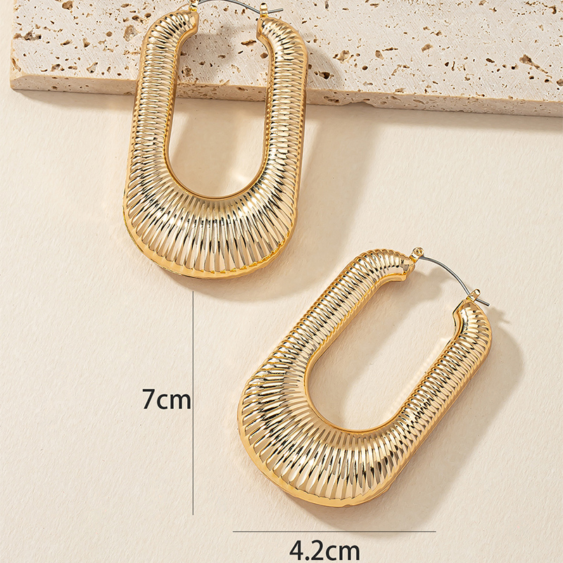 Solid Color Popular Metal Texture Large Irregular Earrings display picture 4